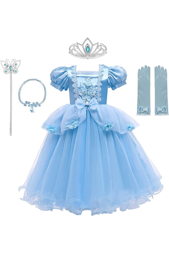 Girls Cinderella Princess Dress Birthday Party Halloween Christmas Carnival Cosplay