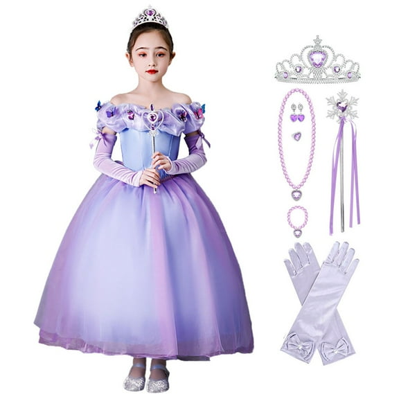 Girls Cinderella Princess Dress Costume Toddler Ball Gown Halloween Party Cosplay 2-13T