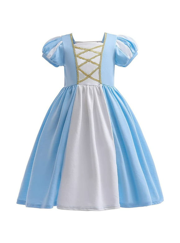 Girls Cinderella Princess Dress Halloween Cosplay Christmas Birthday Party Cotton Outfit