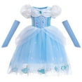 thumbnail image 1 of Girls Cinderella Princess Dress Halloween Party Role Play with Sleeves, 1 of 7