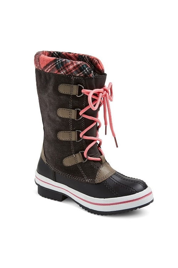 Girls' Claire Sweater Top Winter Boots - Black, Light Grey SIZE 13