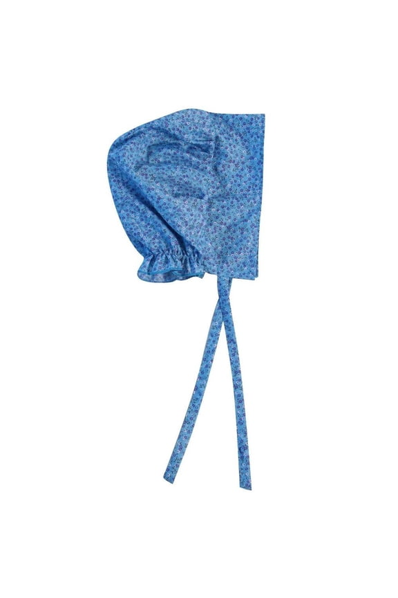 Girls Classic Calico Pioneer Bonnet - 4-8 Years - Blue