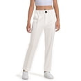 thumbnail image 1 of Girls Classic Dress Pants - Straight Leg Formal Trousers for School Uniform & Performance Wear, Comfortable Spandex Blend Everyday Pants for Children(White,8-9Years), 1 of 3