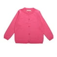 thumbnail image 1 of Girls Classic Knit Cardigan School Sweater Crewneck Button Front Outerwear Kids Girls Hot Pink 3, 1 of 7
