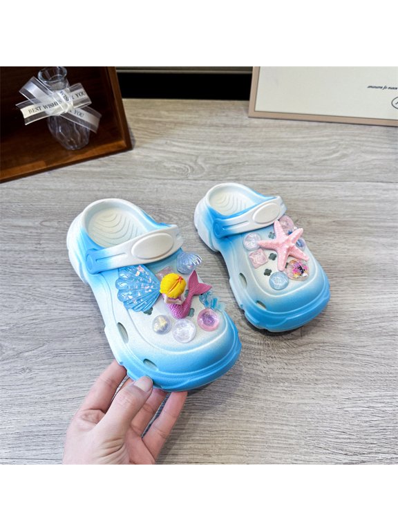 Girls' Clogs Children's Slippers Non-Slip New Summer Parent-Child Style Girls' Princess Beach Sandals Comfortable and Versatile for Outdoor Wear