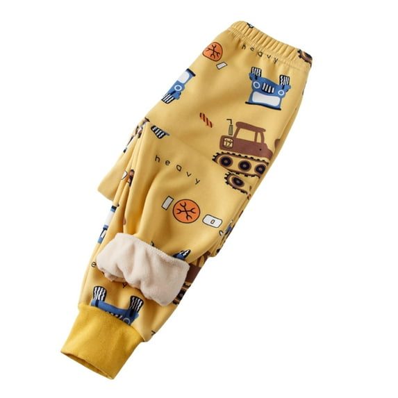 Girls Clothes 5T Boys Pants Toddler Girls and Boys Fleece Lined Sweatpants Youth Jogger Pants with Pockets Drawstring Active Clothes for Kids Yellow 4-5 Years
