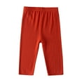 thumbnail image 1 of ChbgutlmrGirls Clothes Capri Pants Leggings Kids Elastic Waisted Solid Color Workout Cropped Tights Trousers, 1 of 6