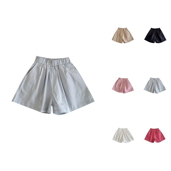 Girls Clothes Children Shorts Casual Loose Elastic Waist Wide Leg Pants for Age 3-12 Years