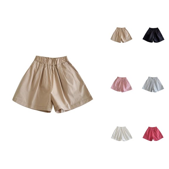 Girls Clothes Children Shorts Casual Loose Elastic Waist Wide Leg Pants for Age 3-12 Years