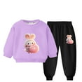 thumbnail image 1 of Girls Clothes, Baby Boy Clothes Fashion Sweatshirt & Sweatpant Girl Outfits Toddler 2 Piece Pant Sets for Kids 3-10 Years (4-5T, Purple 02), 1 of 3