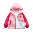 thumbnail image 1 of Girls Clothes Clearance, Full Zip Jacket for Girls Outdoors Casual Hoodie Sweatshirt Coat Back Big Pocket Color Block Windbreaker (8 Years, Hot Pink), 1 of 4