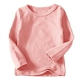thumbnail image 1 of Girls Clothes New Toddler Boy Girl Basic Solid Plain Cotton T Shirts Tops Comfort Long Sleeve Tee Shirt Girls Clothes Crewneck Tee Pullover Cotton Casual Fashion Sweatshirt Size 8 Years, 1 of 5