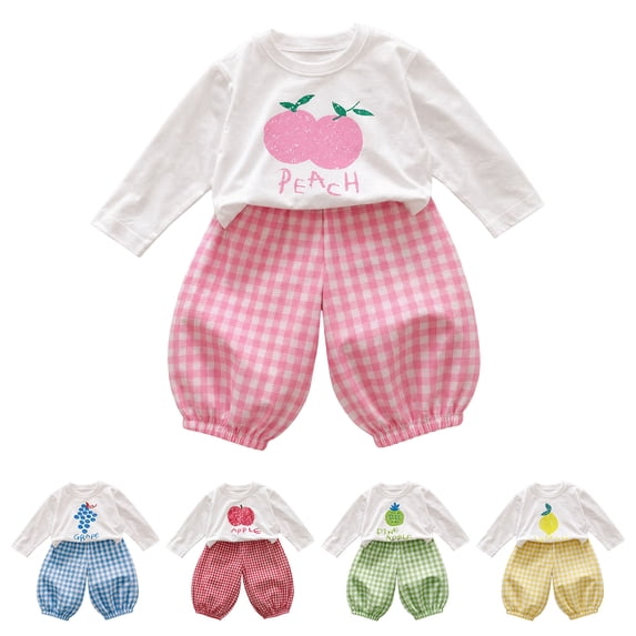 Girls Clothes Fall 2 Piece Outfits Printed Long Sleeve T-Shirts and Pants with Pockets Girls' Clothing Sets Comfortable