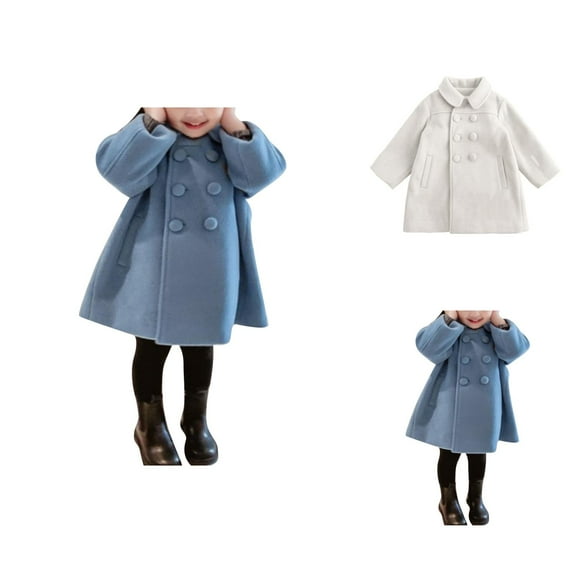 Girls Clothes Girl Jacket Children In The Long Woolen Cloth And Cotton Baby Girls Thickening Double Coat In Winter