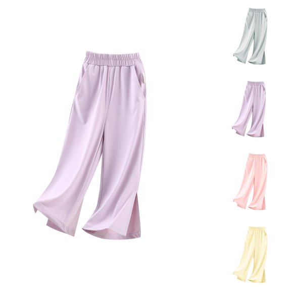 Girls Clothes Girl Pants Girls Pants Summer Lightweight Wide Leg Casual Outfit For Toddler To Teen