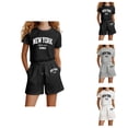 thumbnail image 1 of Girls Clothes Girl Sets Girls Fashion Letter Print Casual Loose Short Sleeve Suit, 1 of 4