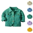 thumbnail image 1 of Girls Clothes Girls Coat Toddler Boys Girls Windproof Solid Denim Coat Jacket Kids Warm Outerwear Jacket, 1 of 4