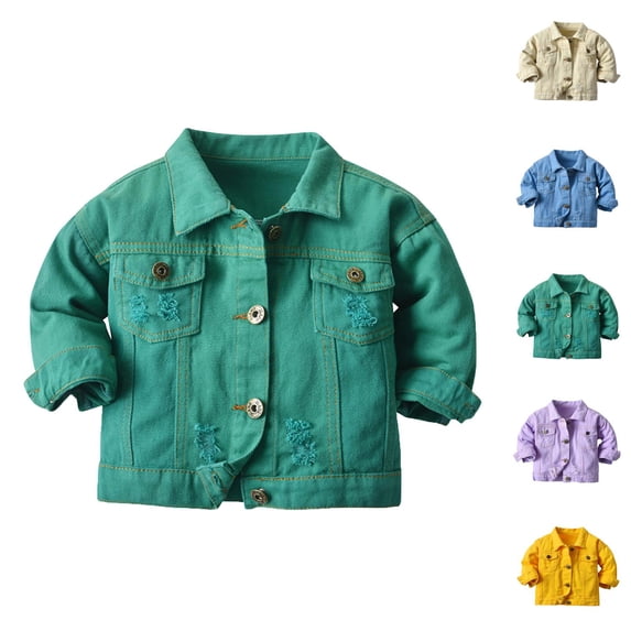 Girls Clothes Girls Coat Toddler Boys Girls Windproof Solid Denim Coat Jacket Kids Warm Outerwear Jacket