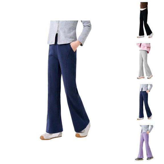 Girls Clothes Girls Flared Joggers Pants Casual Bootcut Trousers for Kids Elastic Waist Stretch Fabric Fall Everyday Wear Outfit