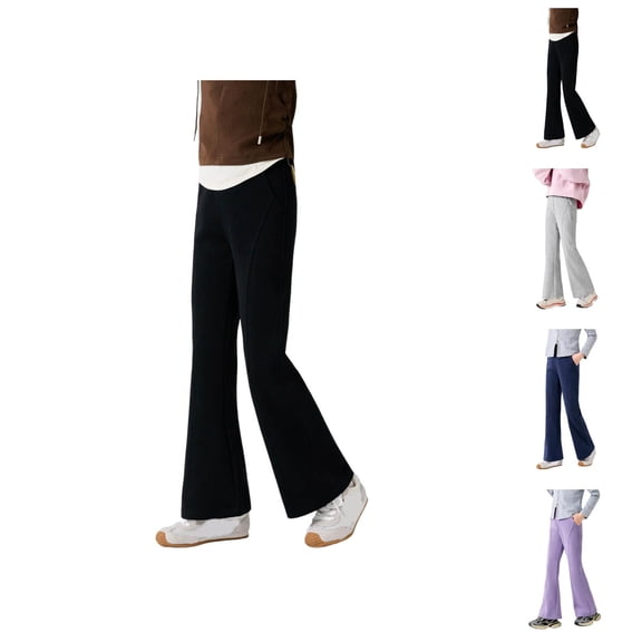 Girls Clothes Girls Flared Joggers Pants Casual Bootcut Trousers for Kids Elastic Waist Stretch Fabric Fall Everyday Wear Outfit