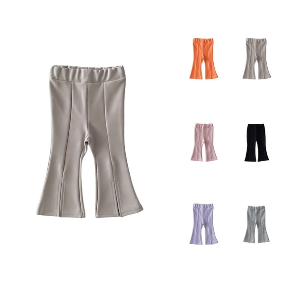 Girls Clothes Girls Flared Pants Front Slit Casual Trousers Autumn Korean Style Wide Leg Bottoms for Children & Teens