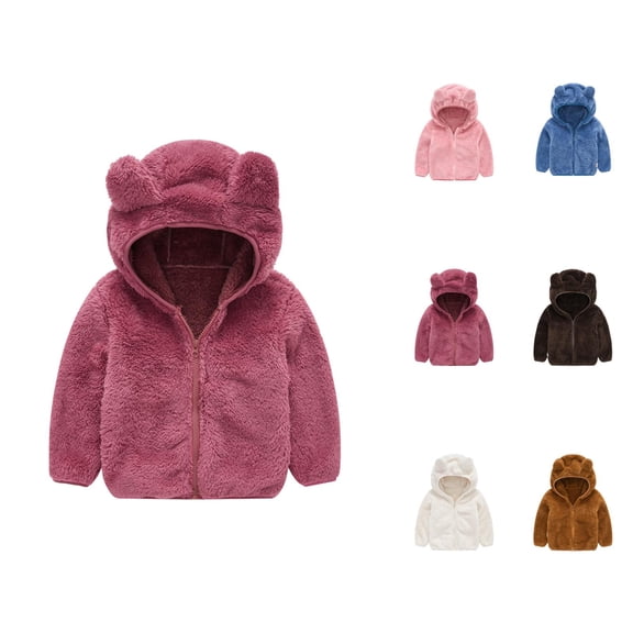 Girls Clothes Girls Jacket Coat Warm Ear Cute Boy Hooded Baby Kids Outwear Toddler Thick Zipper Girls Coat&jacket