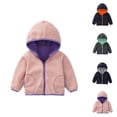 thumbnail image 1 of Girls Clothes Girls Jackets Toddler Boys Girls Windproof Hooded Coat Patchwork Jacket Kids Warm Outerwear, 1 of 6