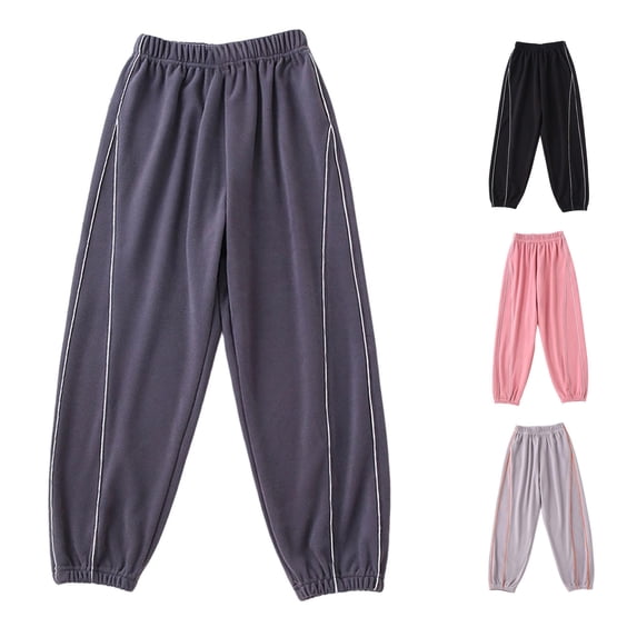Girls Clothes Girls Lined Pants Winter Warm Thermal Kids Joggers Soft Cozy Casual Trousers for Thickened Comfortable Activewear Dark Gray 4-5 Years