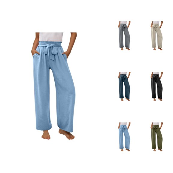 Girls Clothes Girls Pants Casual Elastic Waist Long with Drawstring and Side Pockets for School Outdoor Play Ages 6 to 14