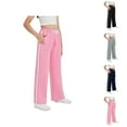 thumbnail image 1 of Girls Clothes Girls Pants Girls Sweatpants Drawstring Wide Leg Loose Teen Sweat Pants Cargo Side Striped Casual Pants With Pockets 6 14Y, 1 of 9