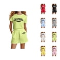 thumbnail image 1 of Girls Clothes Girls Sets Girls Fashion Letter Print Casual Loose Short Sleeve Suit(4 14 Ages), 1 of 4