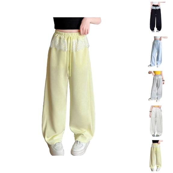 Girls Clothes Girls Sweatpants Drawstring Elastic Casual Active Joggers for Age 4-12 Years