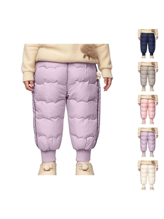 Girls Clothes Girls Thermal Down Pants Winter Warm Insulated Trousers Lightweight Silk Padding Bottoms for Toddler Cold Weather Protection