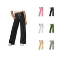 thumbnail image 1 of Girls Clothes Girls Wide Leg Pants Elastic Waist Straight Leg Casual Trousers for Kids & Youth Summer Pure Color Long Bottoms for Daily Wear, 1 of 6