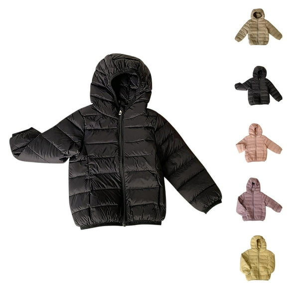 Girls Clothes Jacket for Girls Little Boys Girls Kids Down Coat Lightweight Jacket Hooded Zipper Fashion Winter Windproof Outwear