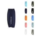 thumbnail image 1 of Girls Clothes Kids Pants Long Bloomers Solid Elastic Waist Harem Style Basic Joggers Trousers for Summer, 1 of 3