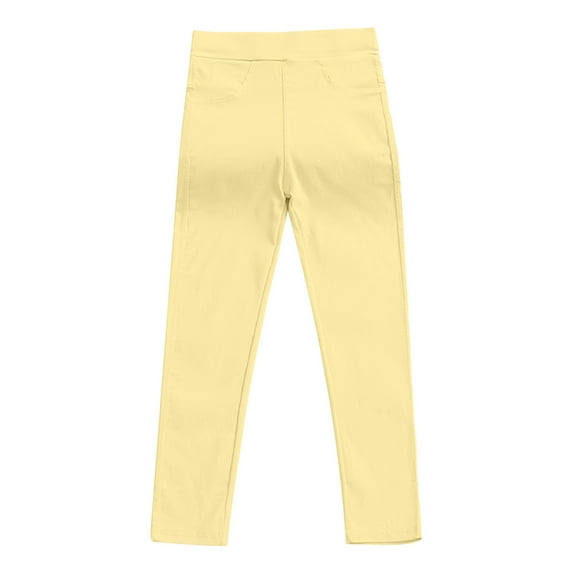 ChbgutlmrGirls Clothes Leggings Pants Kids Solid Color High Waisted Slim Tights Pants Trousers with Pockets