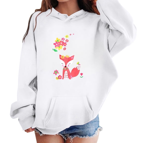 Girls Clothes Lightweight Hoodies Long Sleeve Pullover Sweatshirt Oversized Cool Casual Pullover Hooded for Boys Girls Cute Pattern Print Sweatshirts for Women Loose Fit