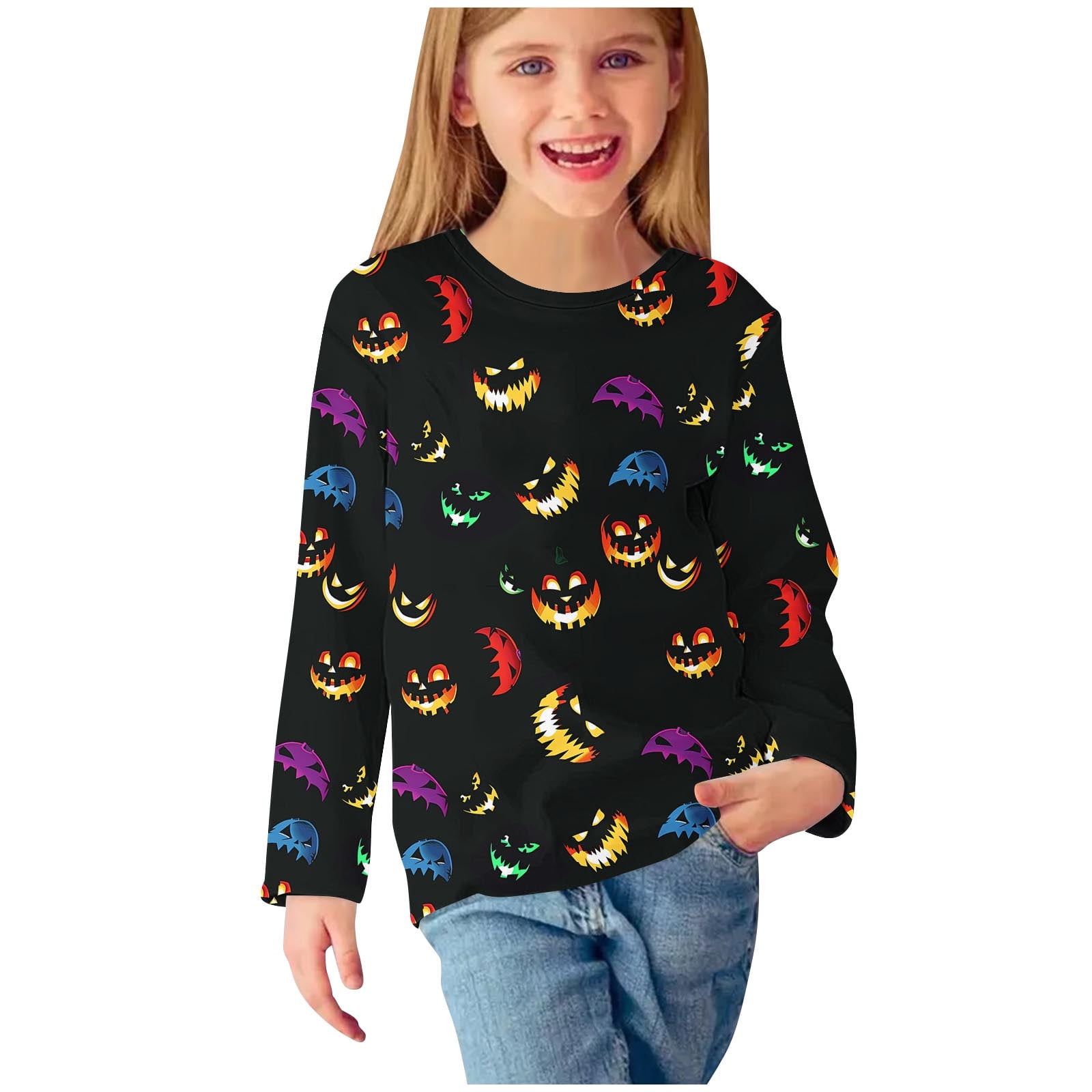 Girls Clothes Long Sleeve Crewneck T Shirts Pumpkin/Skull Printed Halloween Tees Holiday Outfit for Age 3-13 Year Old (11 Year Old, Black) Girls Clothes Long Sleeve Crewneck T Shirts Pumpkin/Skull Printed Halloween Tees Holiday Outfit for Age 3-13 Year Old (11 Year Old, Black)