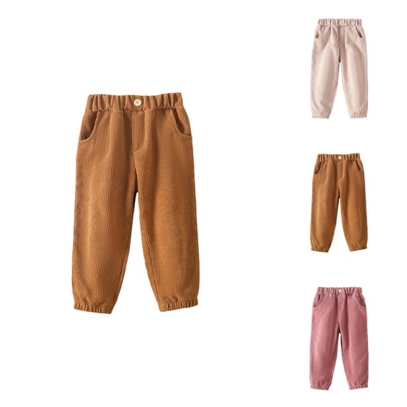 Girls Clothes Pants for Girls Girls Corduroy Pants For Toddler Kids Soft Comfortable Casual Long Pants With Elastic Waist For Everyday Wear And Outdoor Activities