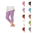 thumbnail image 1 of Girls Clothes Pants Girls Girls Yoga Pants With Rhinestone Trim Comfortable Stretchy Capris For Everyday Wear Casual School Outdoor Activities Spring Summer Fall, 1 of 7