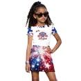 thumbnail image 1 of Girls Clothes Sets Big Girl 4th of July Outfit Short Sleeve Top Striped Star American Bottoms Pants Set, 1 of 5