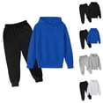 thumbnail image 1 of Girls Clothes Sets for Girls Children Kids Casual Solid Color Long Sleeve Hoodie Pullover Sweatshirt Tracksuit Jogger Sweatpants Unisex 2 PC Sweatsuit Set, 1 of 4