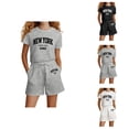 thumbnail image 1 of Girls Clothes Sets for Girls Girls Fashion Letter Print Casual Loose Short Sleeve Suit, 1 of 4