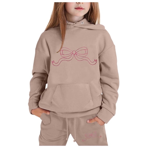 Girls Clothes Size 10 12 - Child Toddler Boys Girls Long Sleeve Solid Warm Hoodie Pullover Pants Kids Sweat Suit Outfits Set (Khaki,12-13 Years )