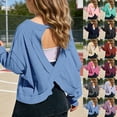 thumbnail image 1 of Girls Clothes Size 14-16 Girls Shirts Long Sleeve Youth Girls Back Cutout Lace Detail Cropped Top, Loose Fit Casual Daily Blouse School Clothes, 1 of 9