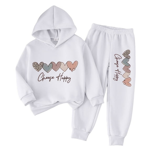 Girls Clothes Size 6-7 Girls Clothing Girl's 2 Piece Outfits Graphic Crewneck Sweatshirts and Long Pants Set Spring Fall Clothes