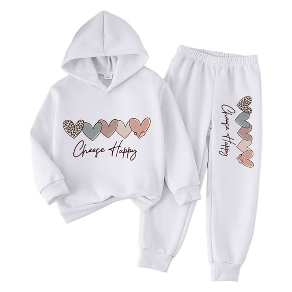 Girls Clothes Size 6-7 Girls Clothing Girl's 2 Piece Outfits Graphic Crewneck Sweatshirts and Long Pants Set Spring Fall Clothes