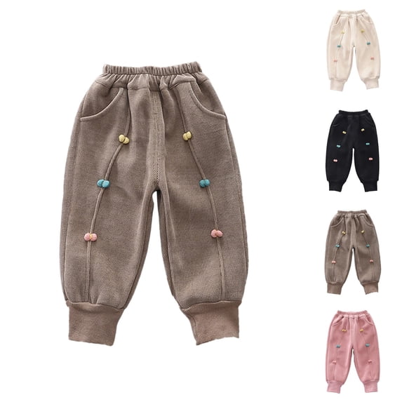 Girls Clothes Solid Color Sweatpants Toddler And Boys Lined Sweatpants Youth Jogger Pants Kids Pants With Pockets