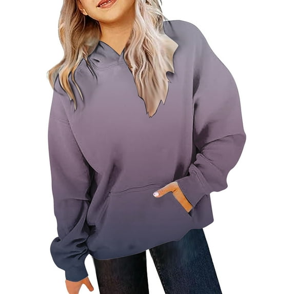 Girls Clothes Sport Pullover Teenager Sweatshirt Cute Hoodies Minimalist Solid Color Pullover Wearable Hoodie for Girls